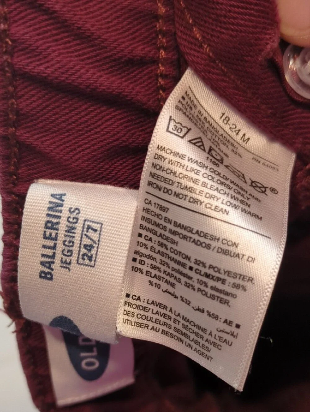 Old Navy Maroon Girls' Stretch Leggings